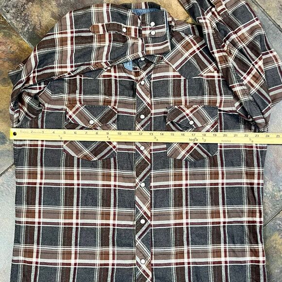 Outdoor Life Men's Western-Style Flannel Plaid Button Down Shirt Large - Picture 6 of 10